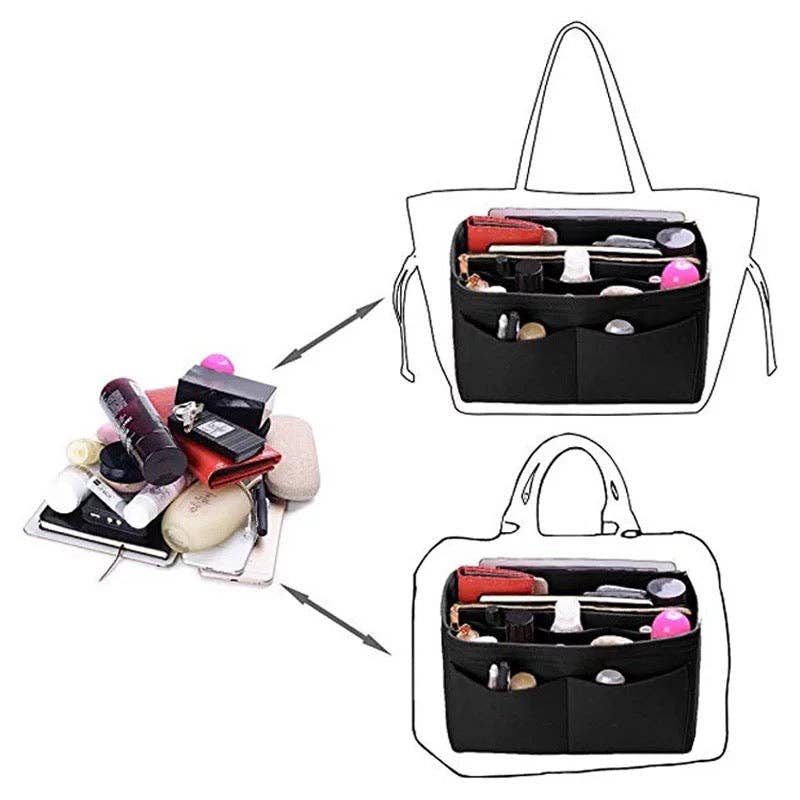 879 Tote Bag Purse Organizer Insert - Charcoal RTS