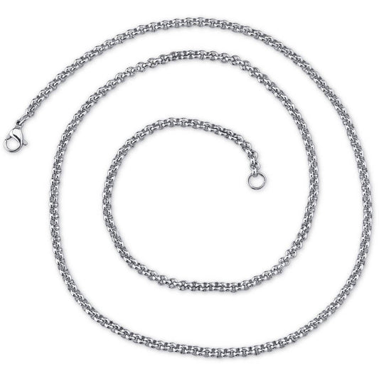 418 - 22 Inch 2mm Stainless Steel Rolo Link Chain Necklace