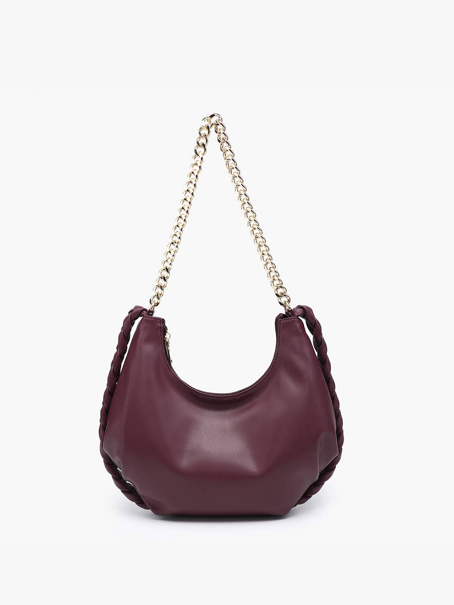 M2524 Elliot Braided Detail Satchel w/ Chain Strap