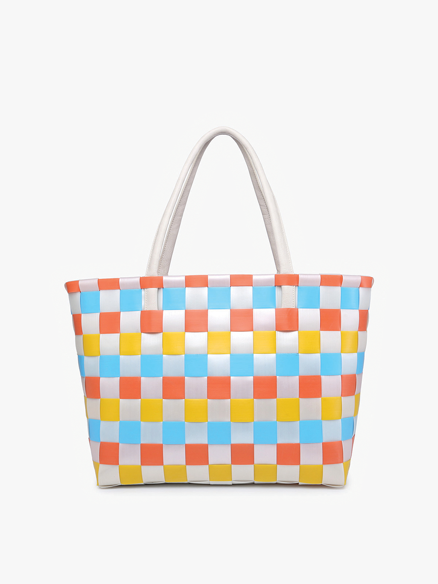 M2334 Abigail Basketweave Tote Bag – Vegan Leather Straps