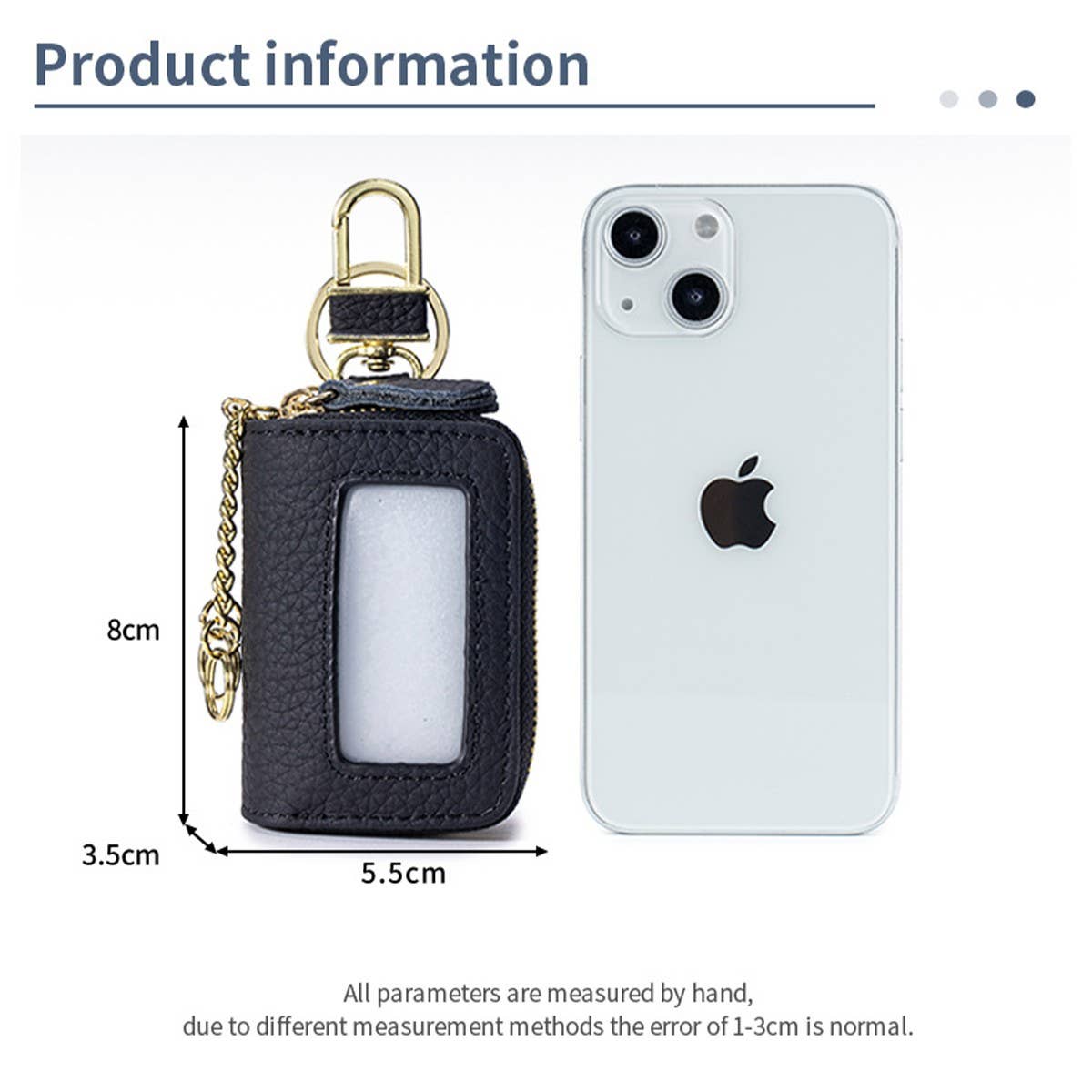 Women’s Leather Key Pouch – Double Zipper Bag_CUAB00385