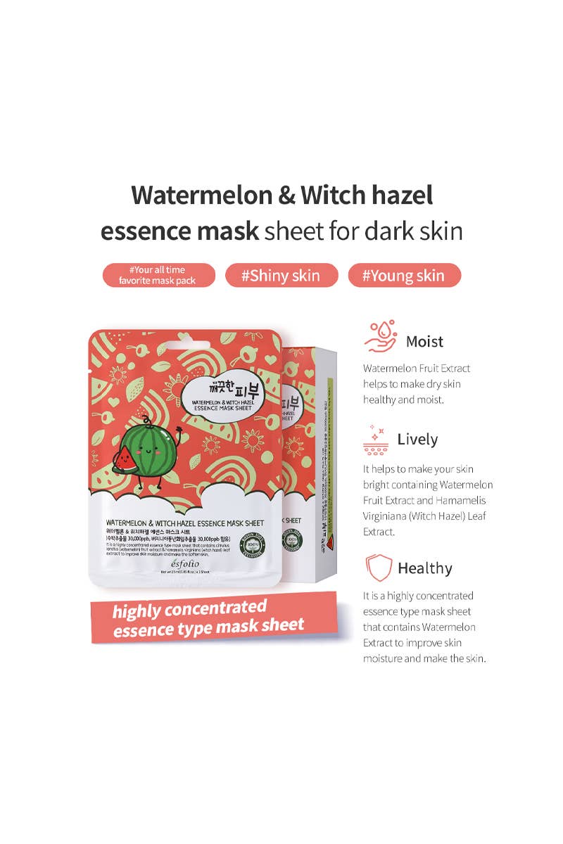 2841 Esfolio ESMPPUWM Watermelon Essence Facial Mask Sheet