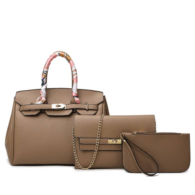 413 Kelly bag tote shoulder bag 3-piece set
