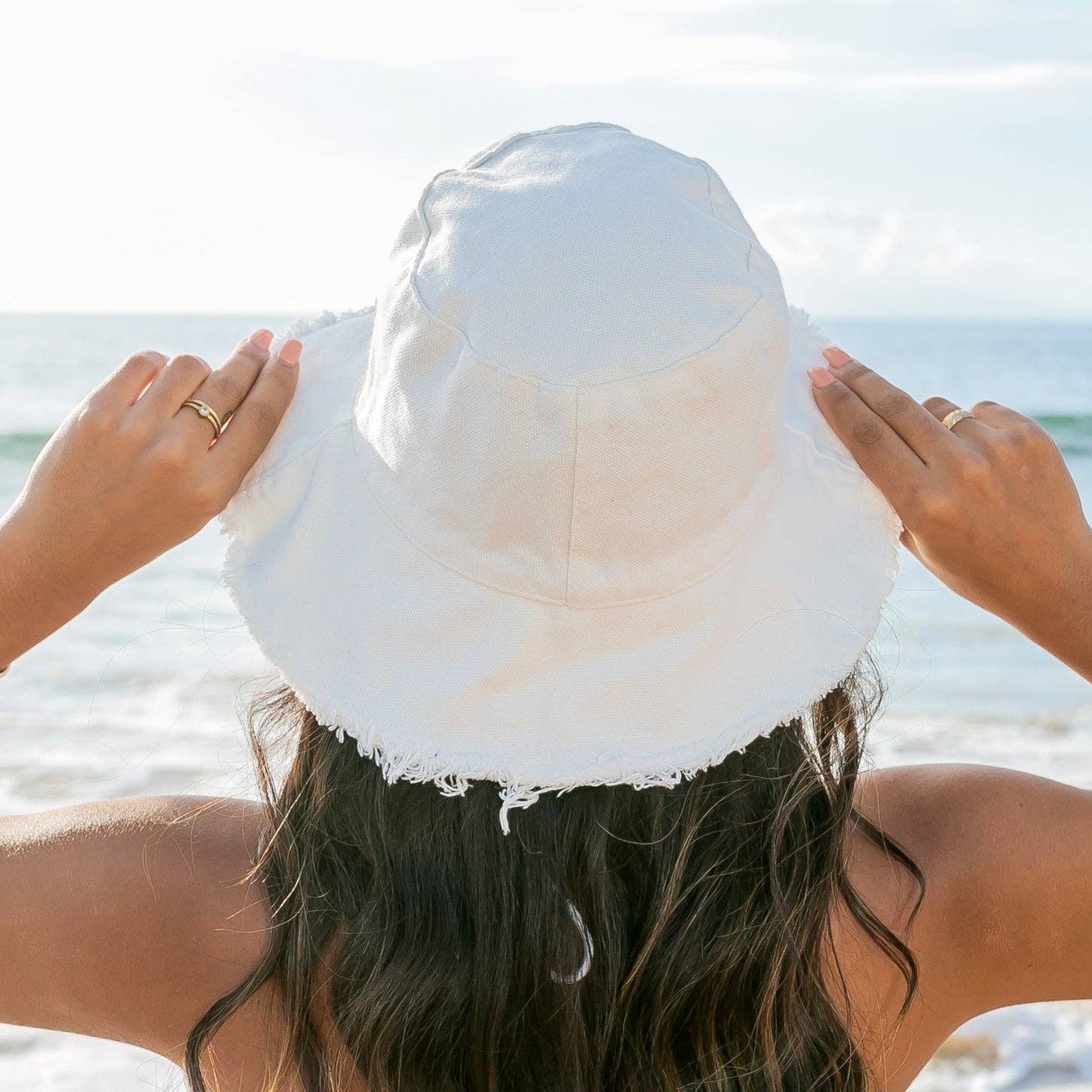 Frayed Edge Canvas Bucket Hat