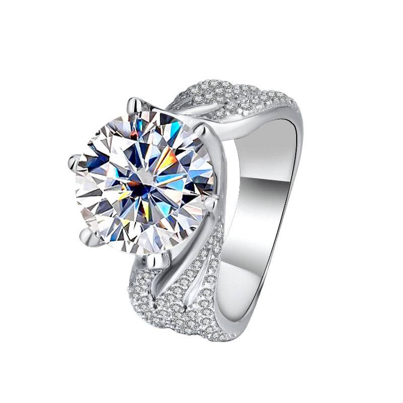Color Moissanite Engagement Ring in 925 Sterling Silver