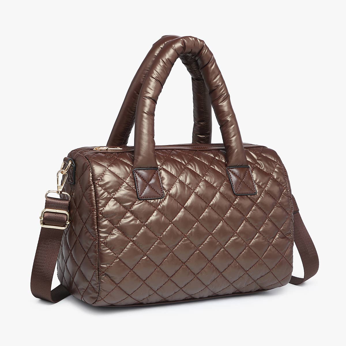 M2400 Trista Quilted Nylon Satchel Tote Bag