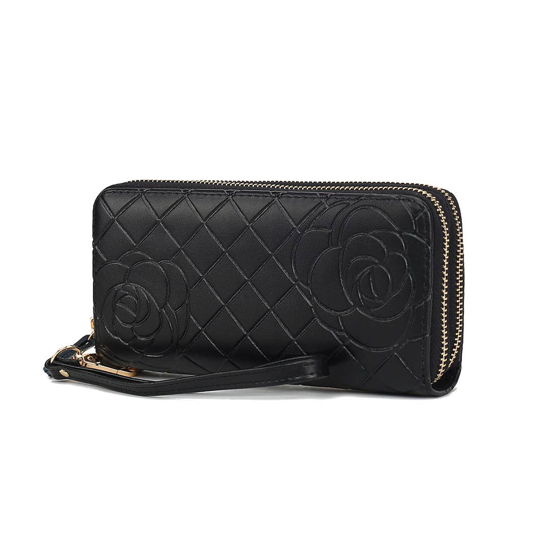 382 MKF Collection Quilted Flower-Embossed Wristlet by Mia K