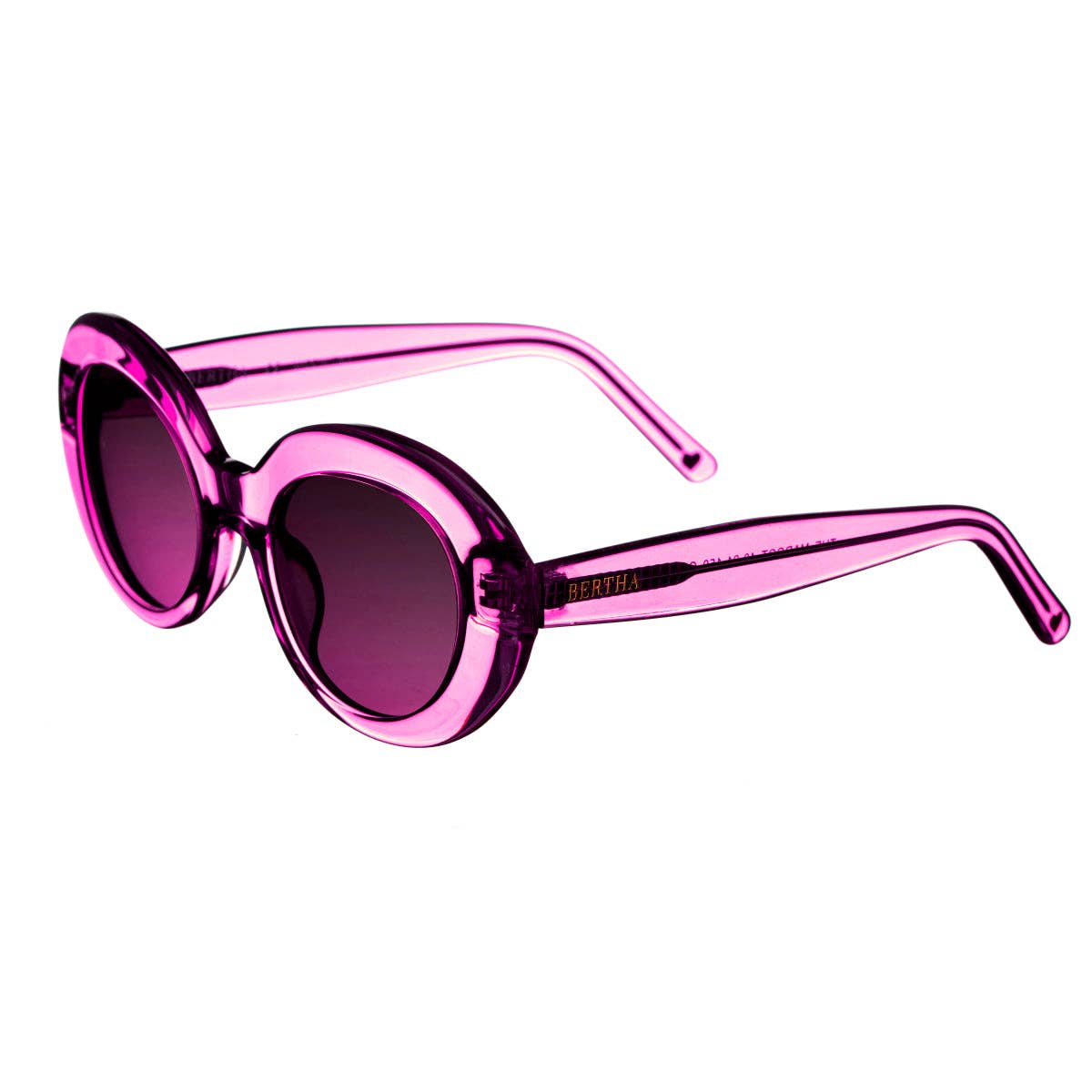Bertha Margot Handmade-in-Italy Polarized Round Sunglasses