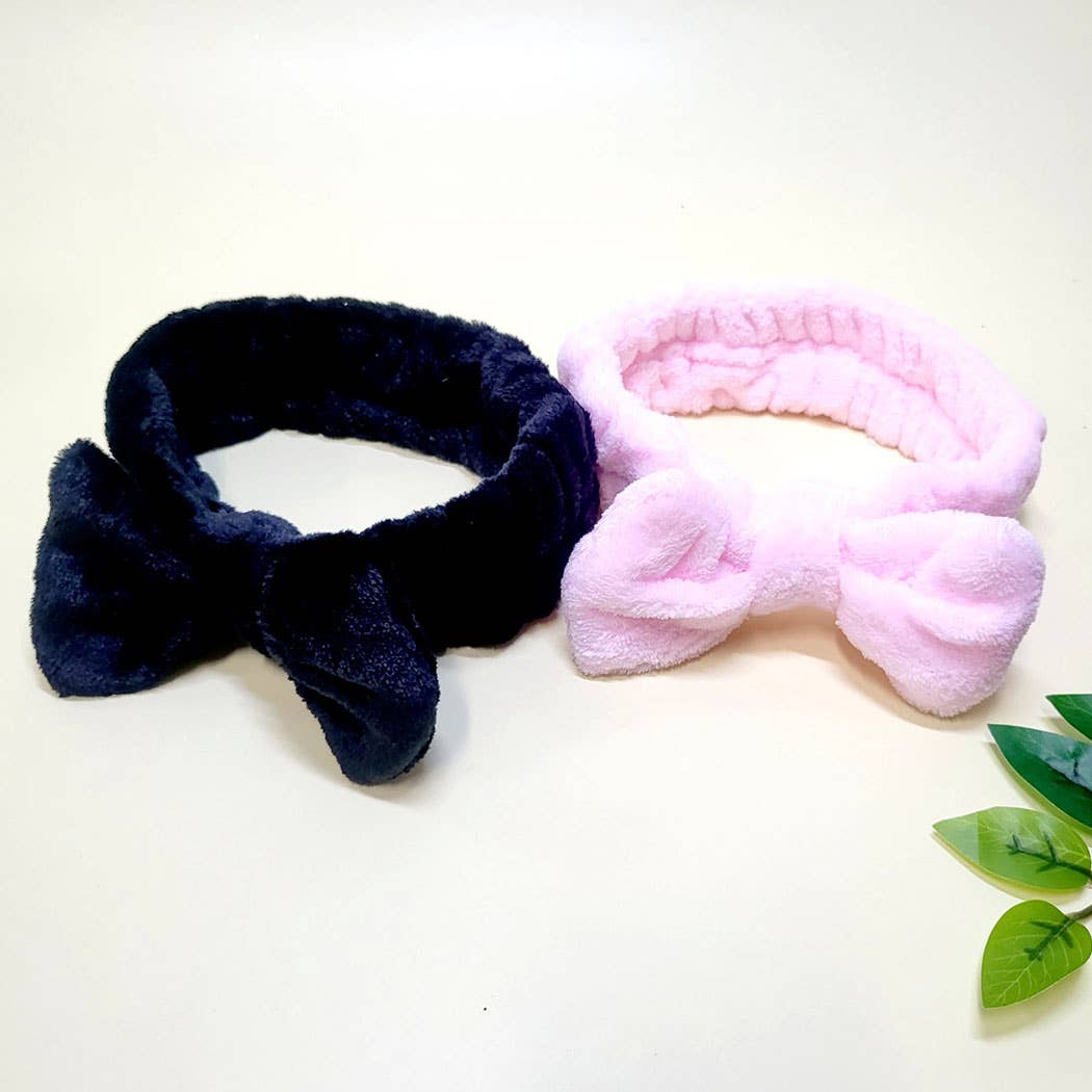2762 Assorted Plush Beauty Spa Headband black