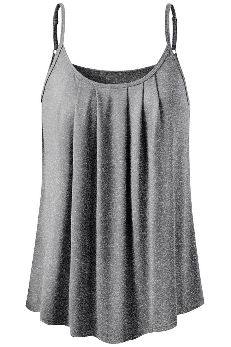 CWTTK229-P_Sleeveless Pleated Layered Cami Tank Knit Top