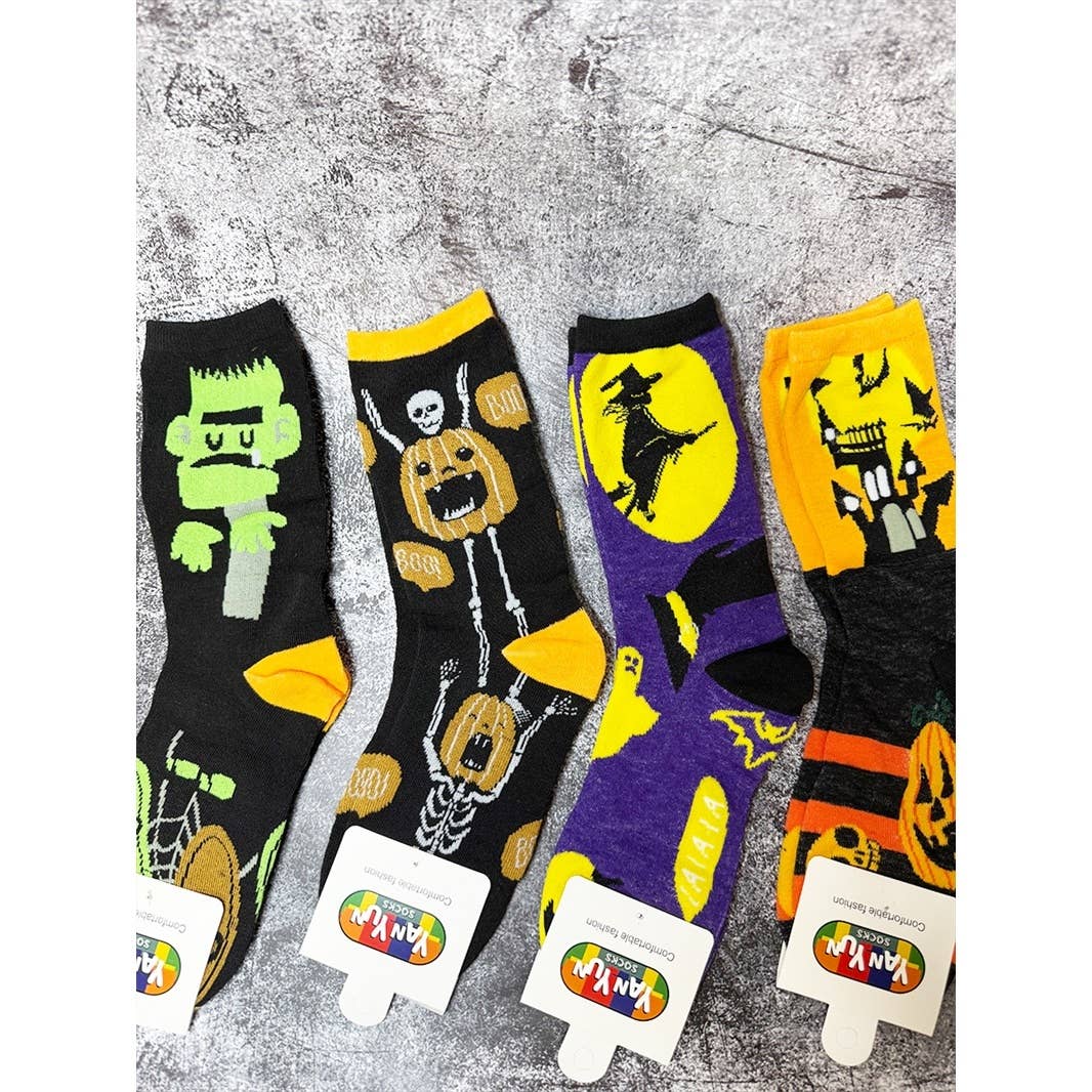 2803 Fun Halloween Pattern Adult Socks