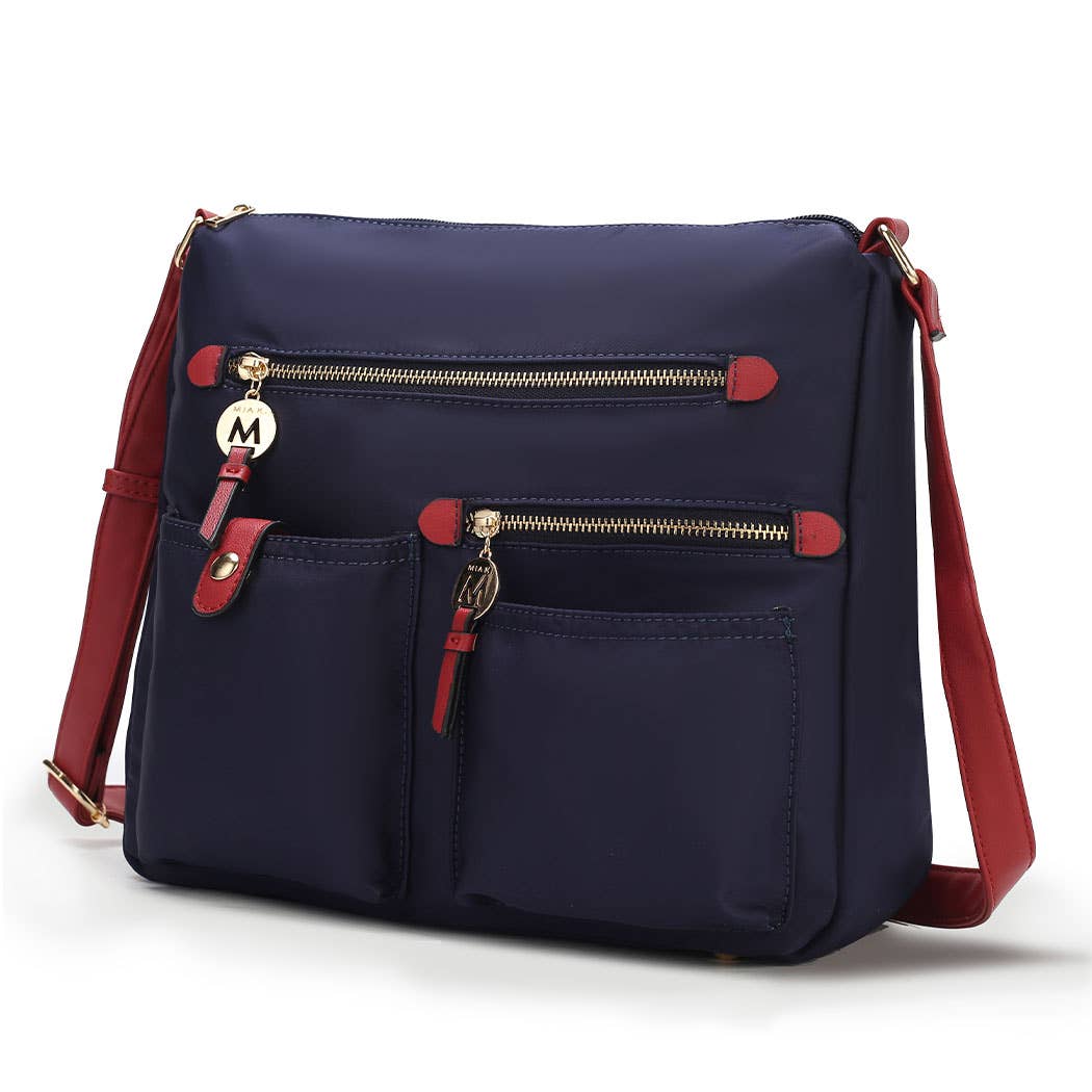 380 Serena Color-Block Nylon Women Shoulder Handbag by Mia K