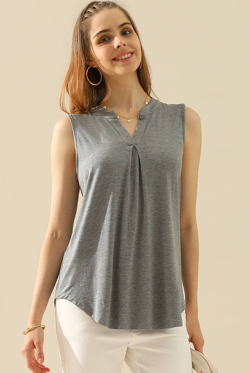CWTTSL192-P_JOHNNY COLLARS SLEEVELESS BLOUSE SHIRTS TOPS