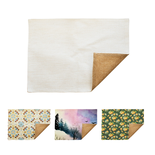 SUBLIMATION LINEN PLACEMAT W/ BEIGE BACK