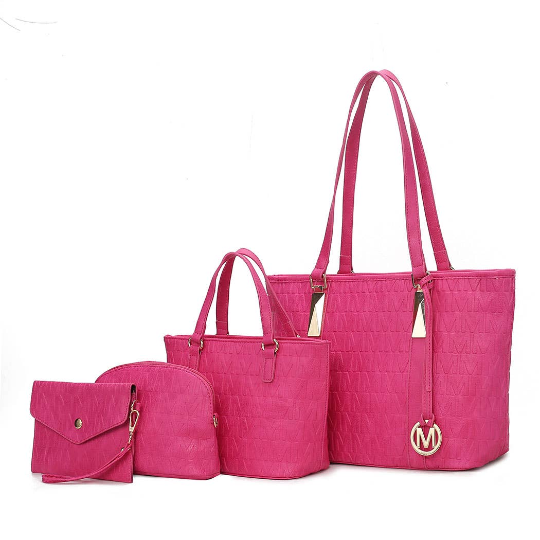 MKF Arya Signature Women’s Tote Bag by Mia K- 4 PCS Sets