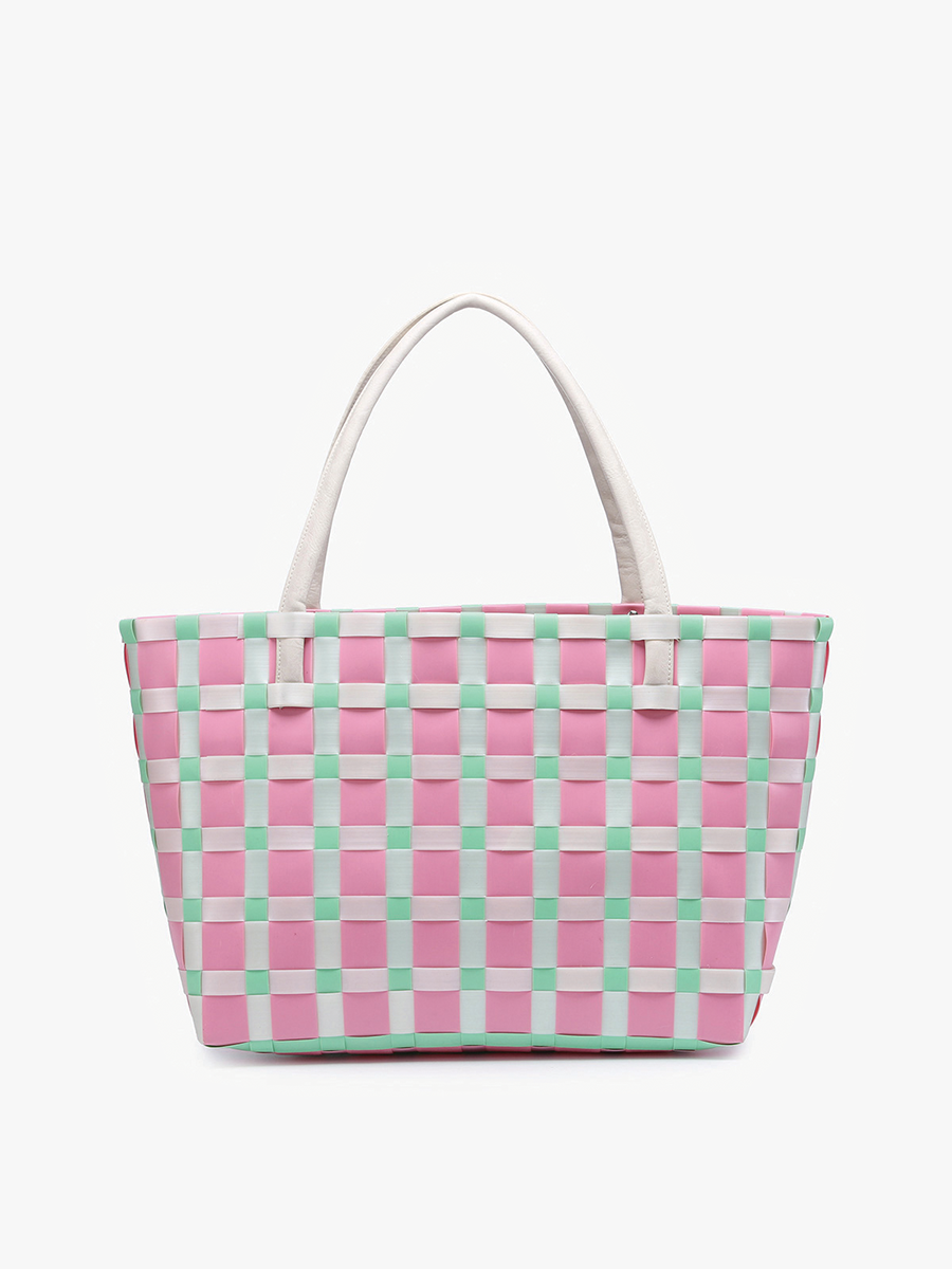 M2334 Abigail Basketweave Tote Bag – Vegan Leather Straps