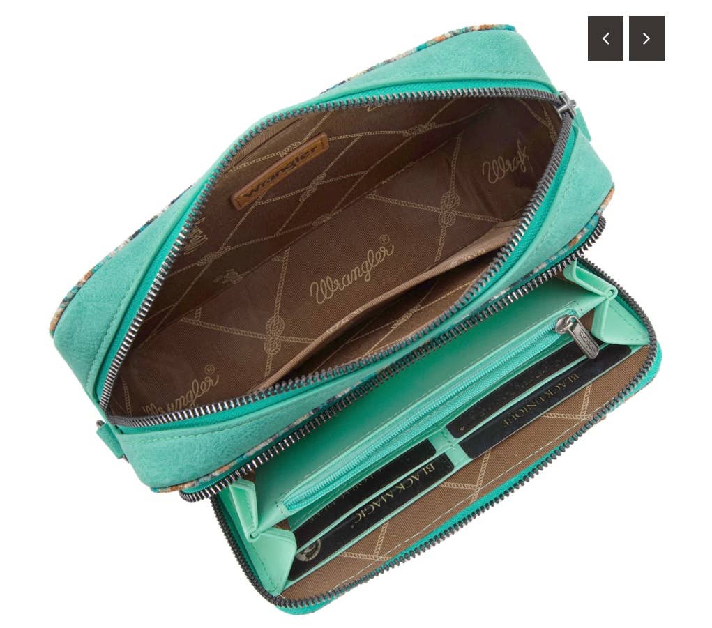 Wrangler Aztec Print Crossbody Purse With Wallet Compartment