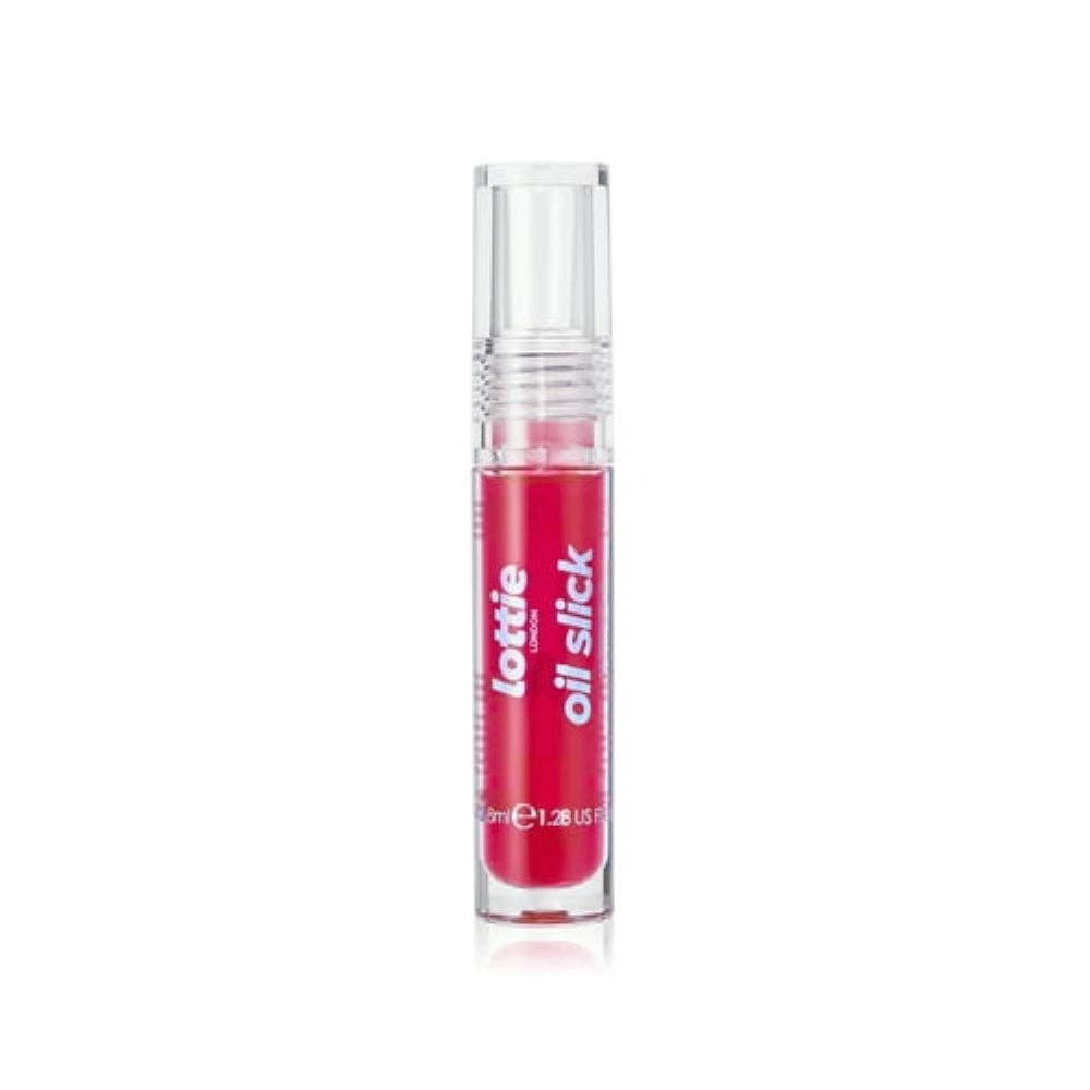 Lottie London Oil Slick, 100% Vegan Lip Oil, Strawberry Dreams, 0.12 fl oz