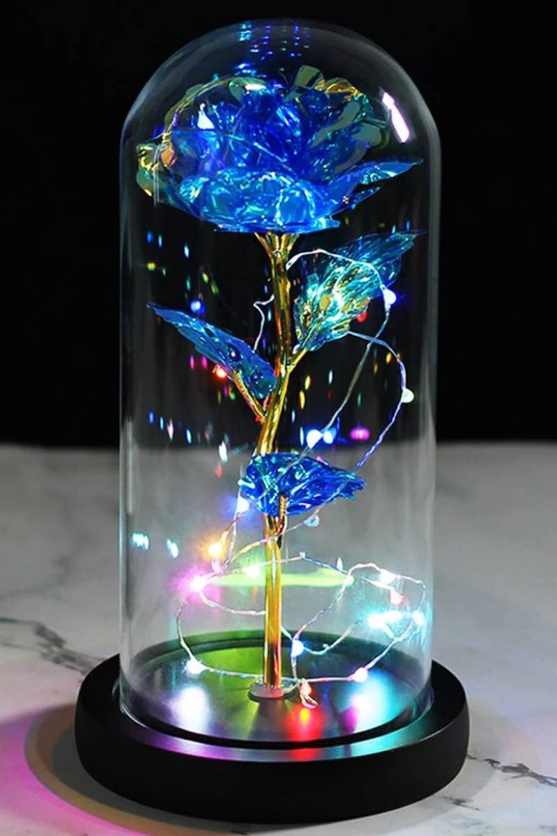 Tall Metallic Galaxy Rose Dome Led Light Stand