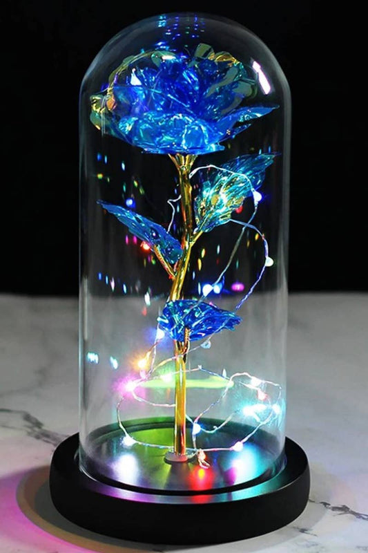 Tall Metallic Galaxy Rose Dome Led Light Stand