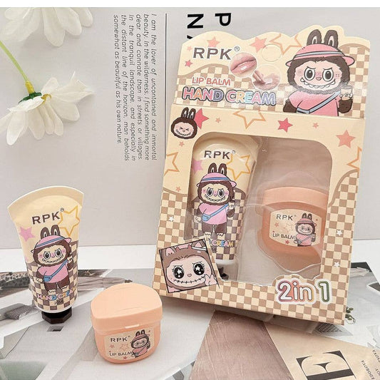 164 Funny Character 2 in 1 Lip Balm Hand Cream Set