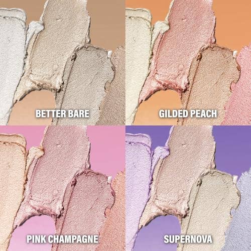POP Beauty PRISMATIC POP PALETTE | BETTER BARE - Ultra Light Reflecting Blush Palette, Seamlessly Blends onto Skin for an Ethereal Finish, 4 Shade Skin Illuminator for 3D Glow | 0.3 Oz