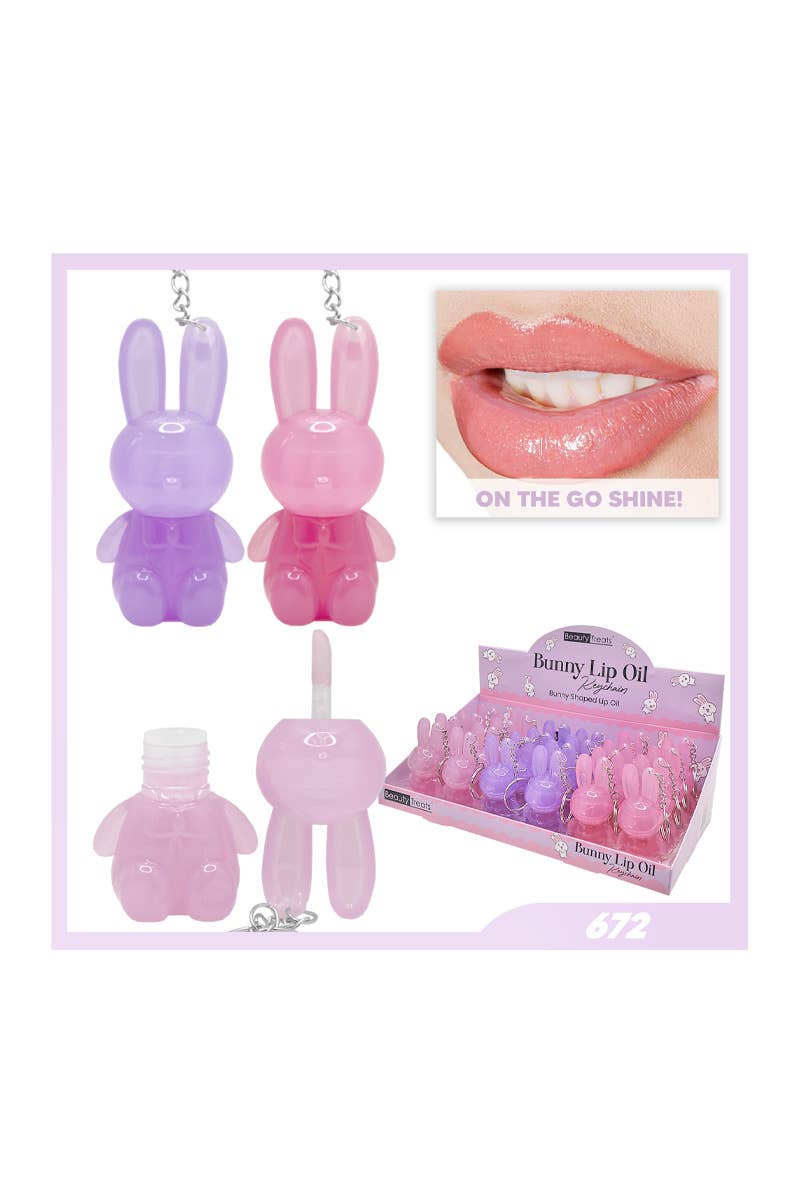 Beauty Treats 672 Bunny Lip Oil Keychain - 24 pcs