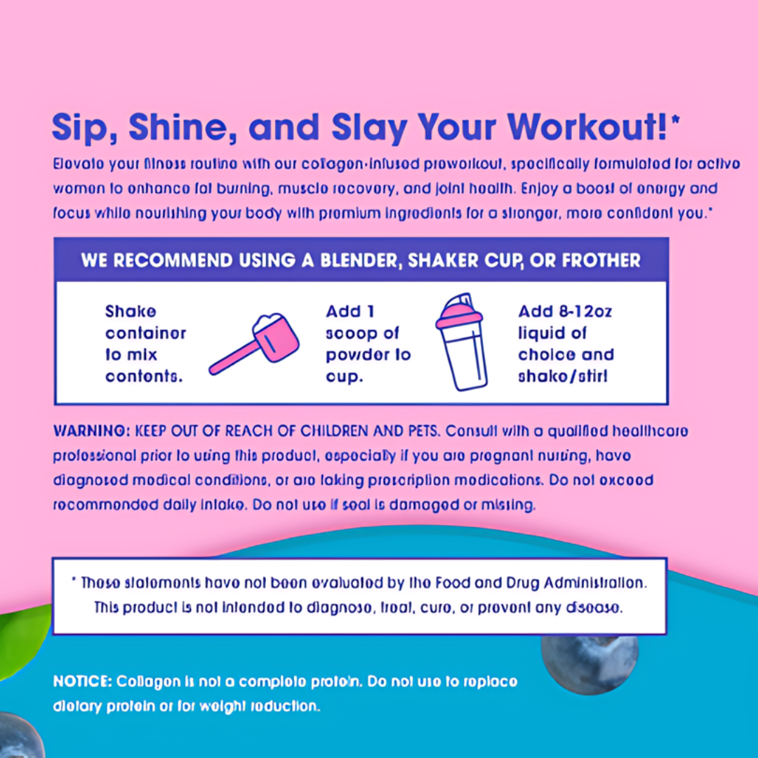 Obvi Collagenic Blueberry Acai Pre-Workout Boost Drink