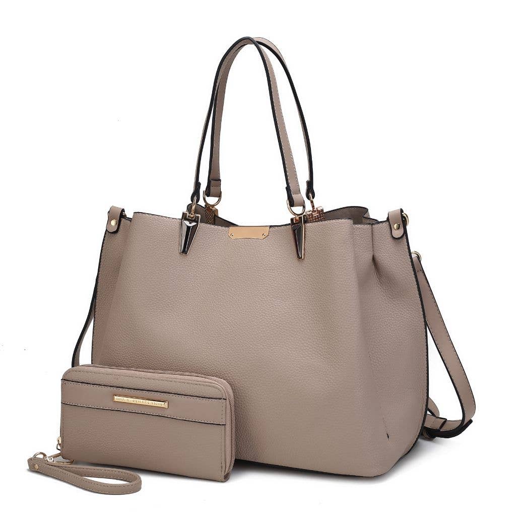 Kane Vegan Leather Women Satchel Bag with Wallet by Mia K