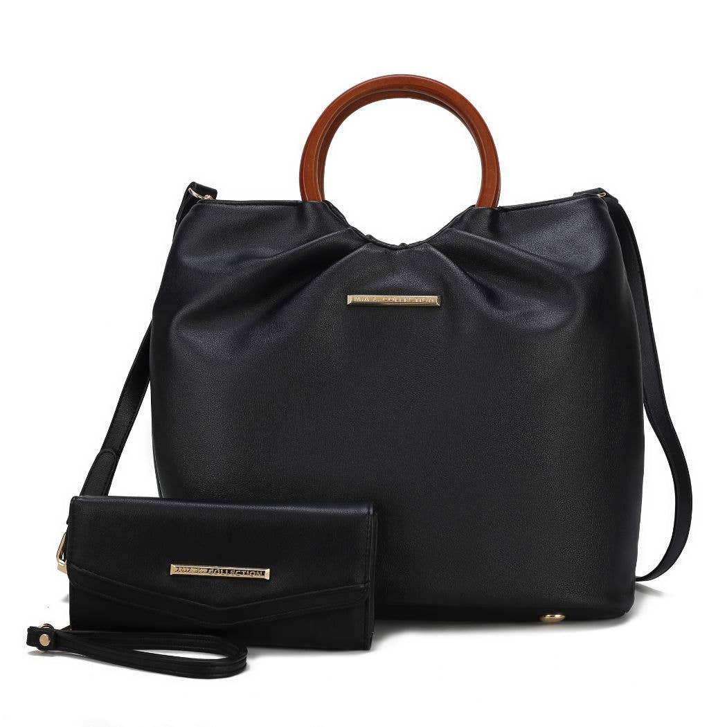 Leilani Vegan Leather Tote Bag with Wallet by Mia K
