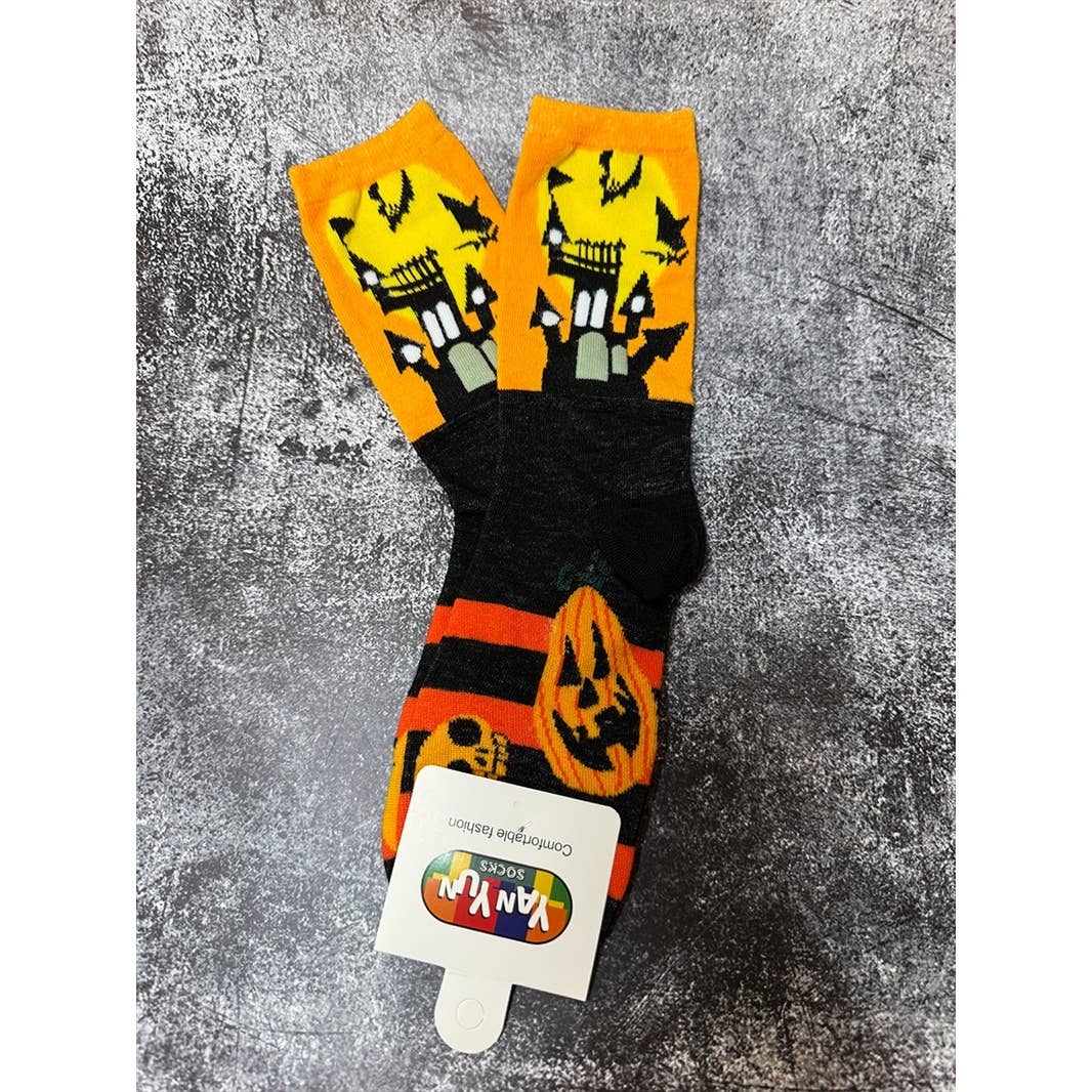 2803 Fun Halloween Pattern Adult Socks
