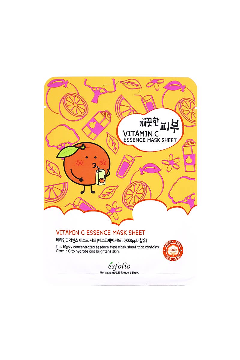 2840 Esfolio ESMPPUVI Vitamin C Essence Facial Mask Sheet