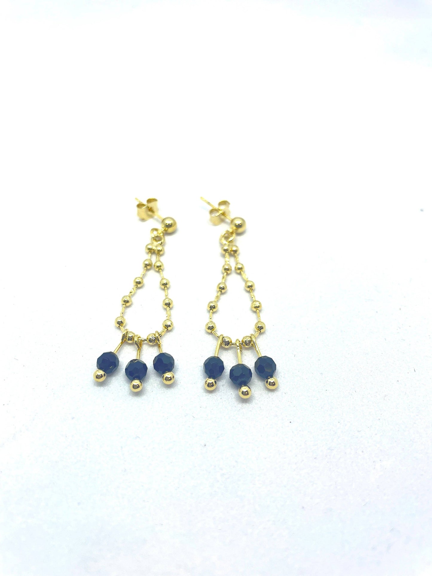 Beaded ball chain earrings
