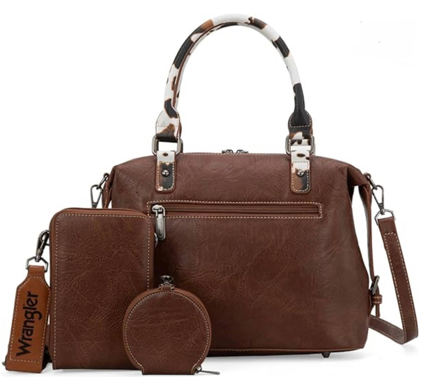 Wrangler 3Pcs Set Buckle Classic Barrel Satchel 