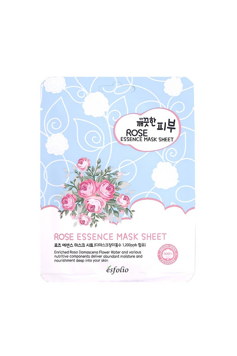 2838 Esfolio ESMPPURO Rose Essence Facial Mask Sheet