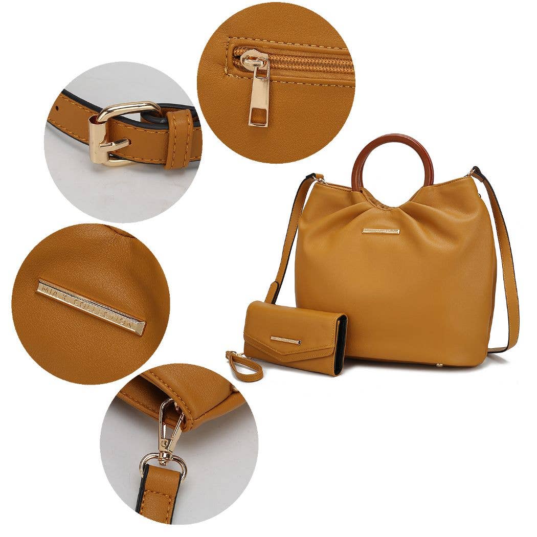 Leilani Vegan Leather Tote Bag with Wallet by Mia K