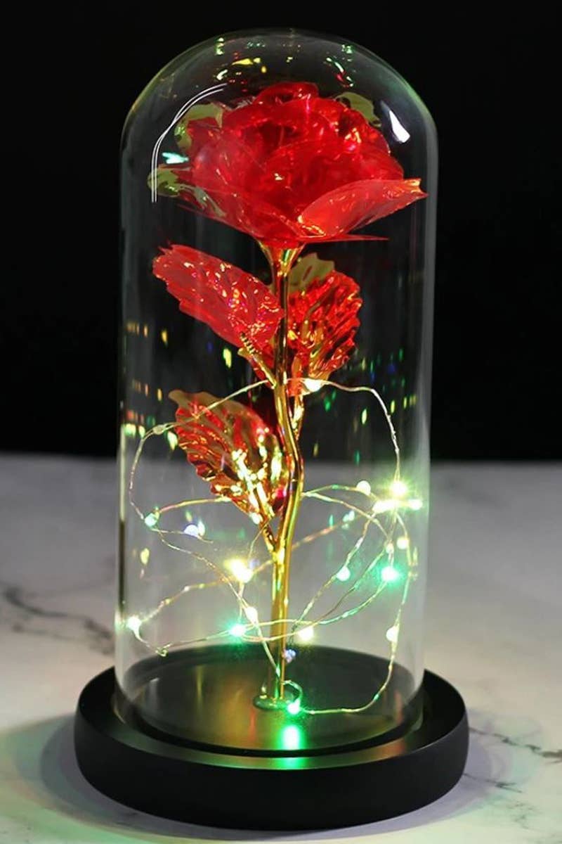 Tall Metallic Galaxy Rose Dome Led Light Stand