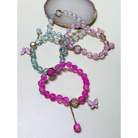 2810 Butterfly Pendant Mix Bead Bracelet