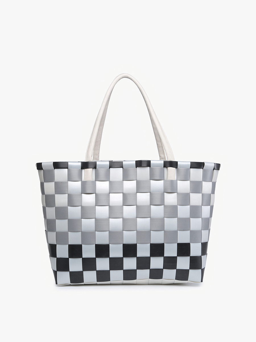 M2334 Abigail Basketweave Tote Bag – Vegan Leather Straps