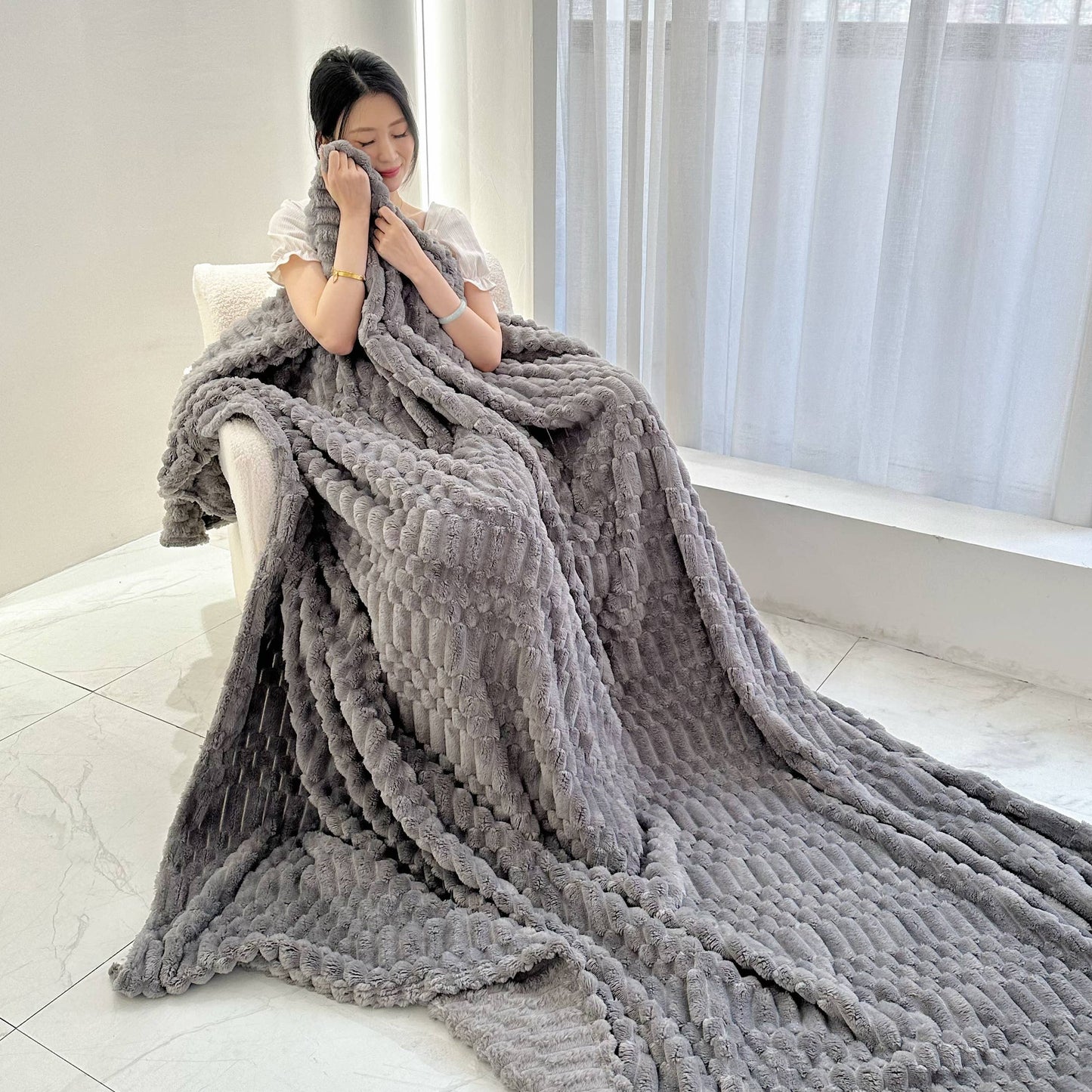 Turtle Fleece Throw – Bubble-Texture Ultra Plush Blanket for Cozy Comfort