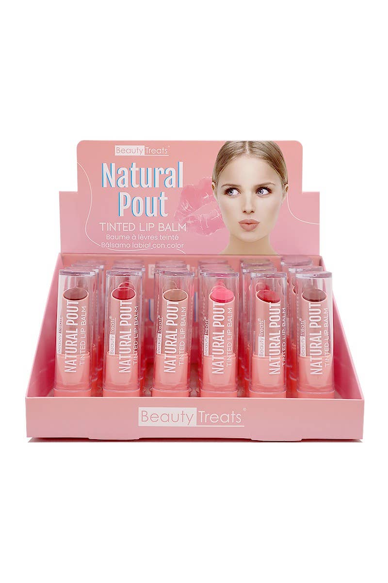 Beauty Treats 612 Natural Pout Tinted Lip Balm - 24pc