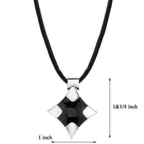 8004 Premium Stainless Steel Finish Black Enamel Pendant