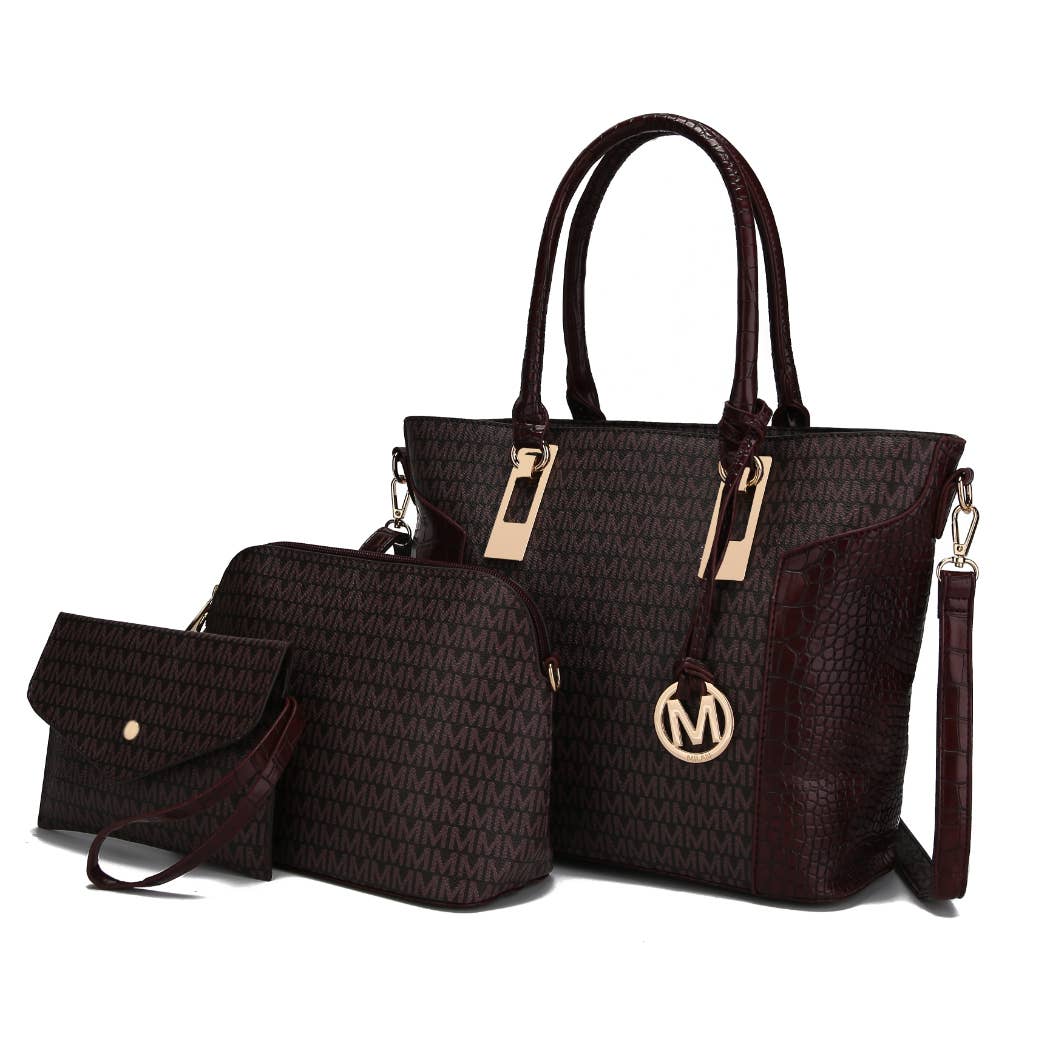 MKF Shonda 3PC Tote Handbag Women Vegan Leather