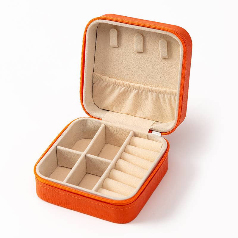407 Portable Mini Square Jewelry Organizer Travel Box Case