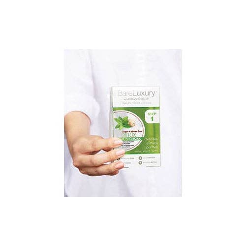 Morgan Taylor BareLuxury 4-Step Complete Pedicure & Manicure Packs - Complete Nail Care Kit with Soak, Masque, Scrub & Massage Butter, Professional Spa-Quality Treatments (Detox Ginger & Green Tea)