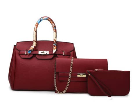 413 Kelly bag tote shoulder bag 3-piece set