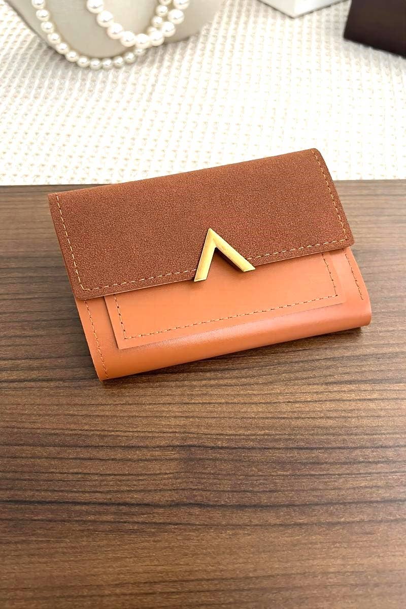 Vegan Leather Compact Trifold Wallet