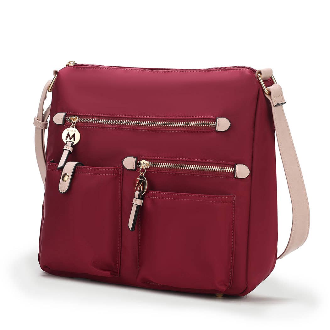 380 Serena Color-Block Nylon Women Shoulder Handbag by Mia K