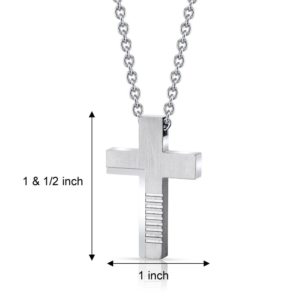 427 -Modern Stainless Steel Cross Pendant with Steel Chain