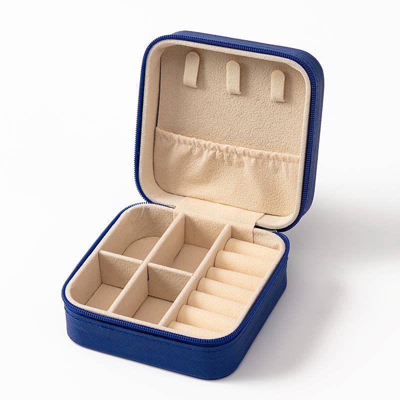 407 Portable Mini Square Jewelry Organizer Travel Box Case